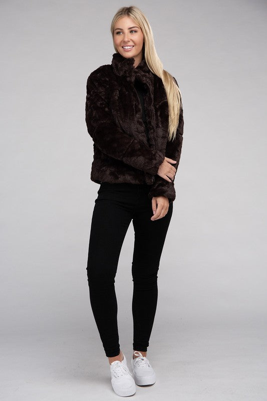 Winter Reverie™ - Women's Fluffy Zip-Up Sweater Jacket