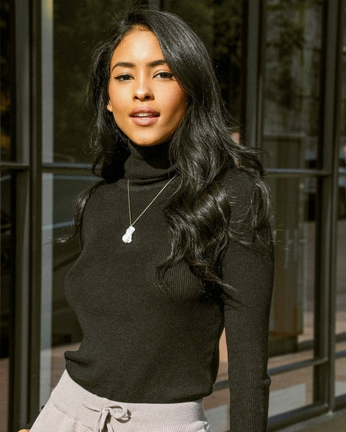 Ivory Ember™ - Geneva Turtleneck Wool Sweater