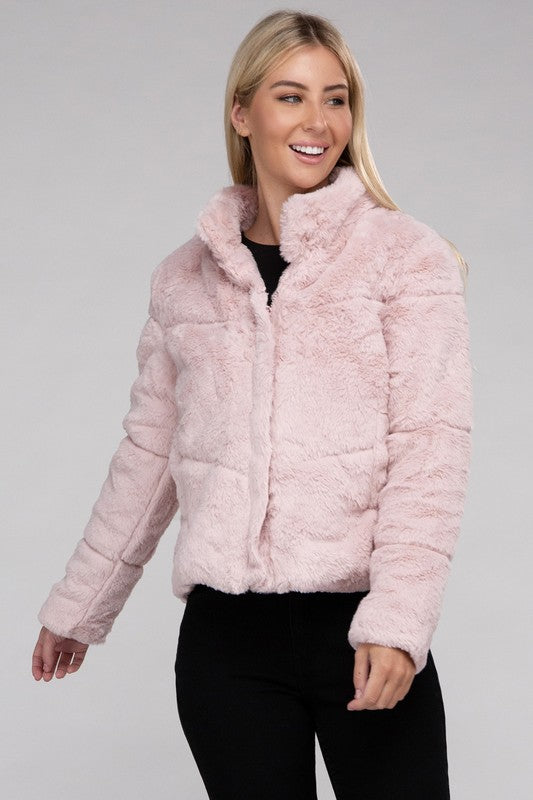 Winter Reverie™ - Women's Fluffy Zip-Up Sweater Jacket
