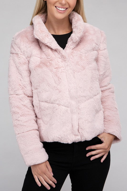 Winter Reverie™ - Women's Fluffy Zip-Up Sweater Jacket