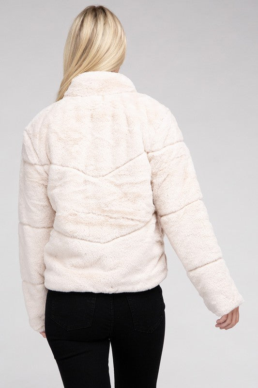 Winter Reverie™ - Women's Fluffy Zip-Up Sweater Jacket