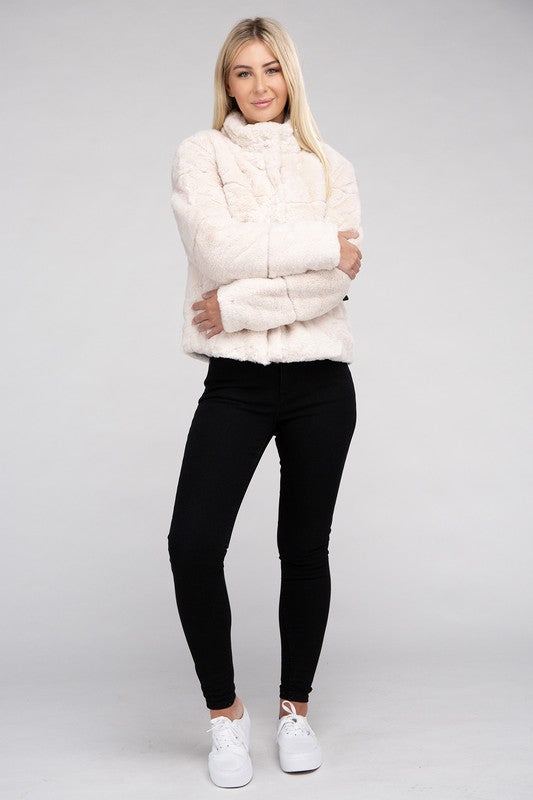 Winter Reverie™ - Women's Fluffy Zip-Up Sweater Jacket