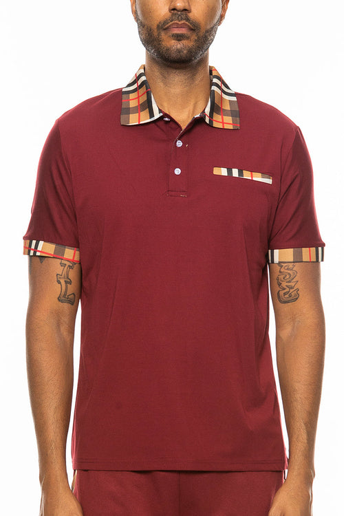 Alderstone™ - Men's Checkered Detail Polo