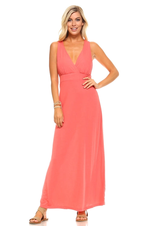 EleganceFlow™ - Women's Halter Maxi Dress with Cross Back Straps