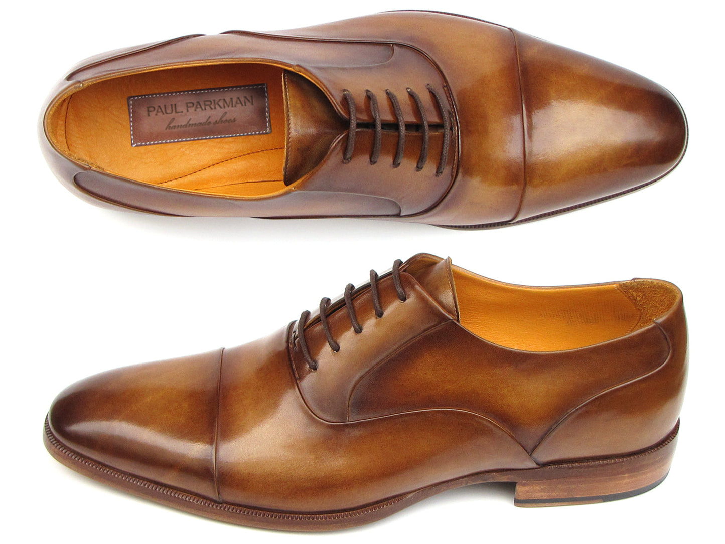 Paul Parkman™ - Men's Light Brown Leather Captoe Oxford Shoes