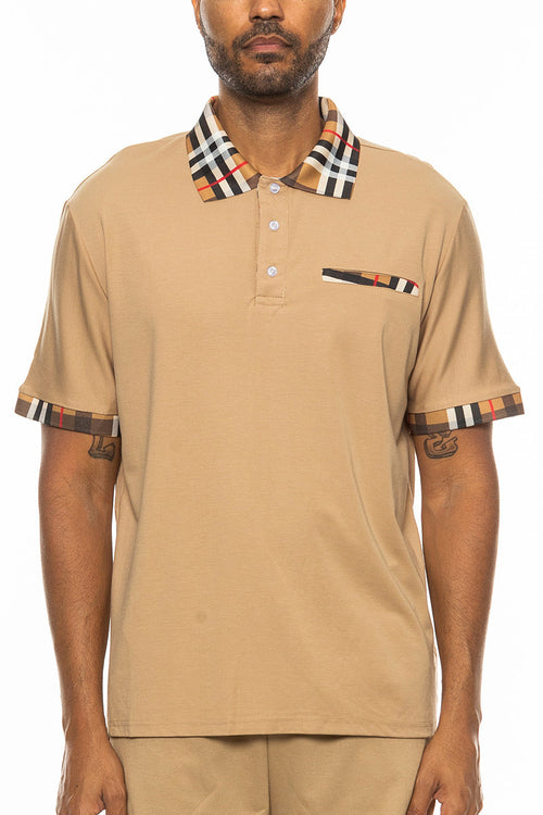 Alderstone™ - Men's Checkered Detail Polo