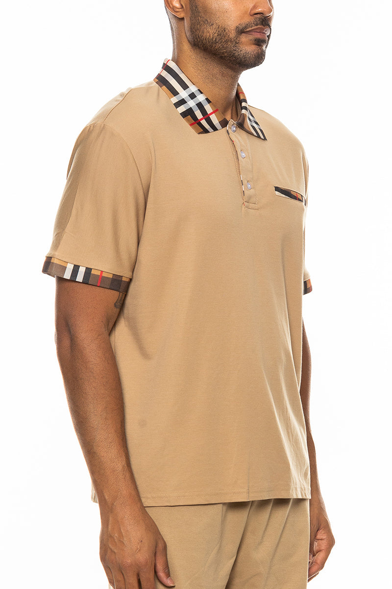 Alderstone™ - Men's Checkered Detail Polo