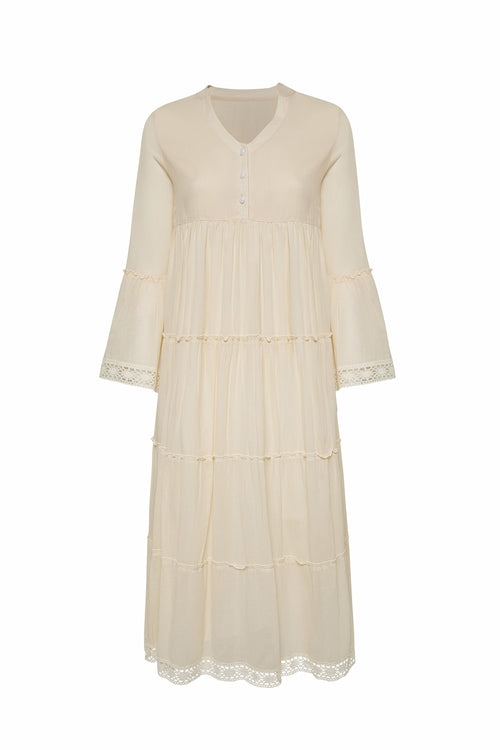 EleganceFlow™ - Women's Natural Mika Maxi Dress
