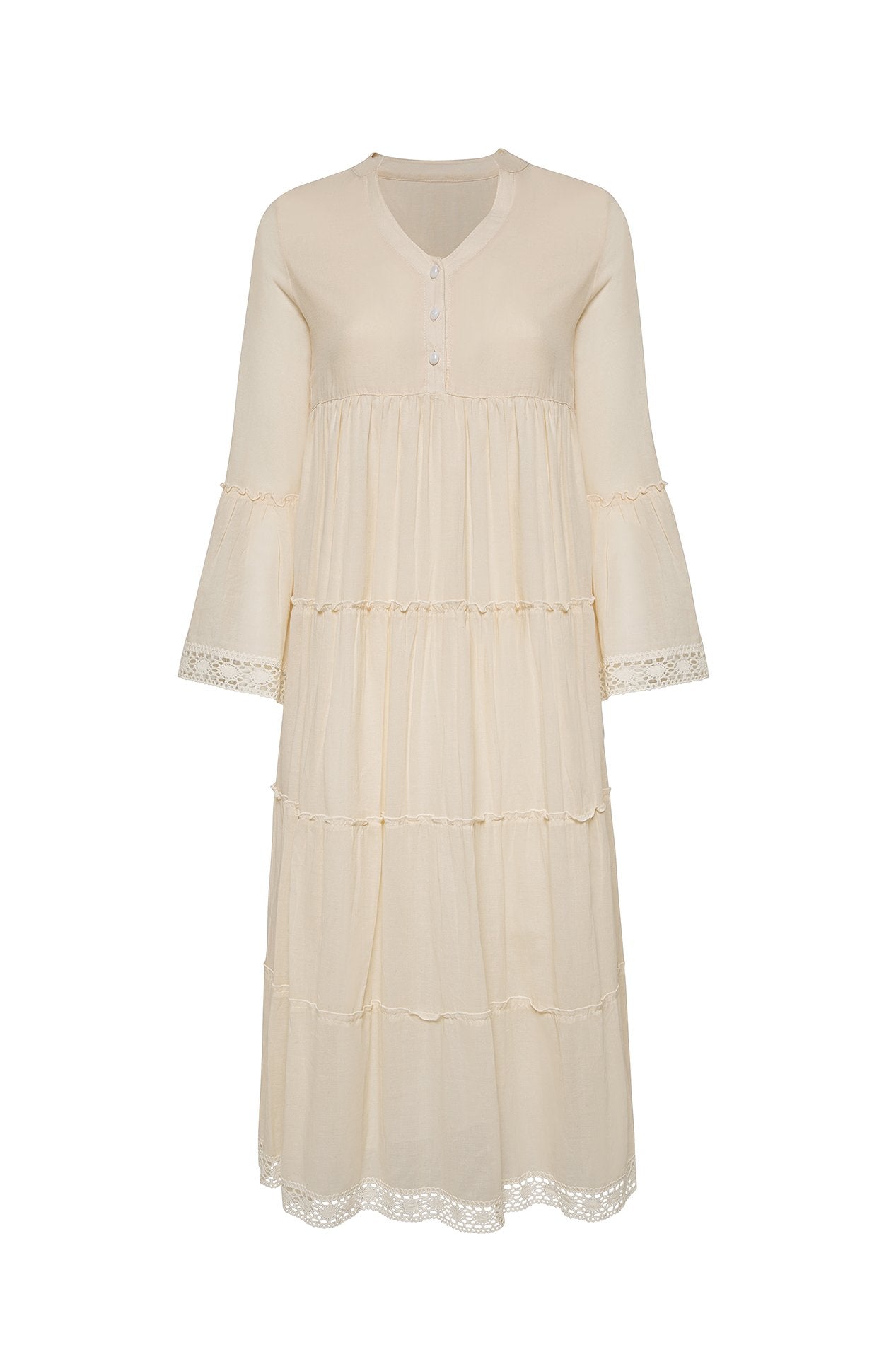 EleganceFlow™ - Women's Natural Mika Maxi Dress