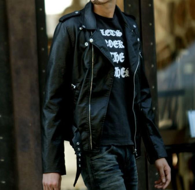Urban Noir™ - Stealth Black Men's Faux Leather Biker Jacket.