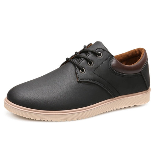 PrestigeWalk™ - Men’s Lace Up Oxford Genuine Leather Sneakers