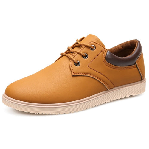 PrestigeWalk™ - Men’s Lace Up Oxford Genuine Leather Sneakers