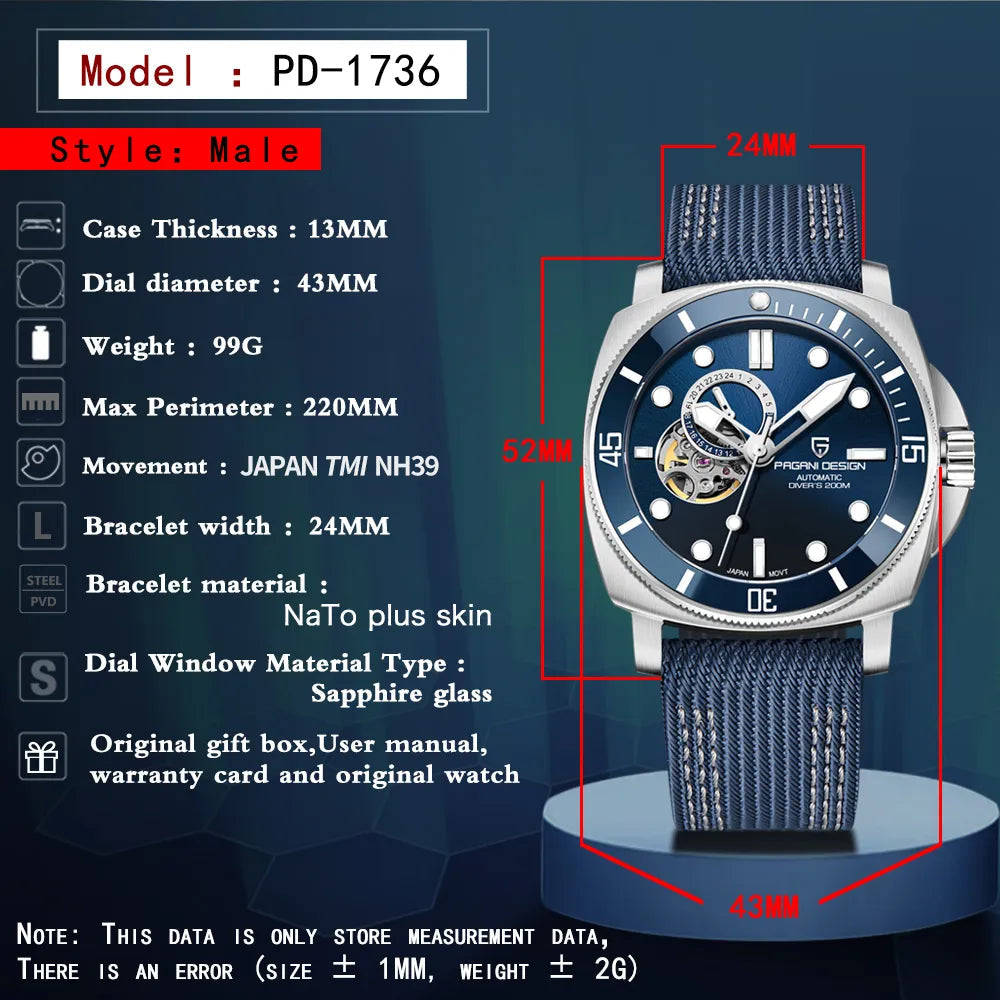 PAGANI DESIGN™ - PD1736 Sapphire Watch