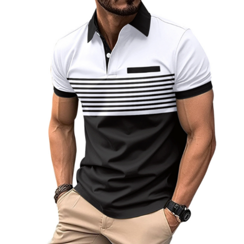Hawke & Griffin™ - Men’s Casual Stripe Short Sleeve Polo Shirt