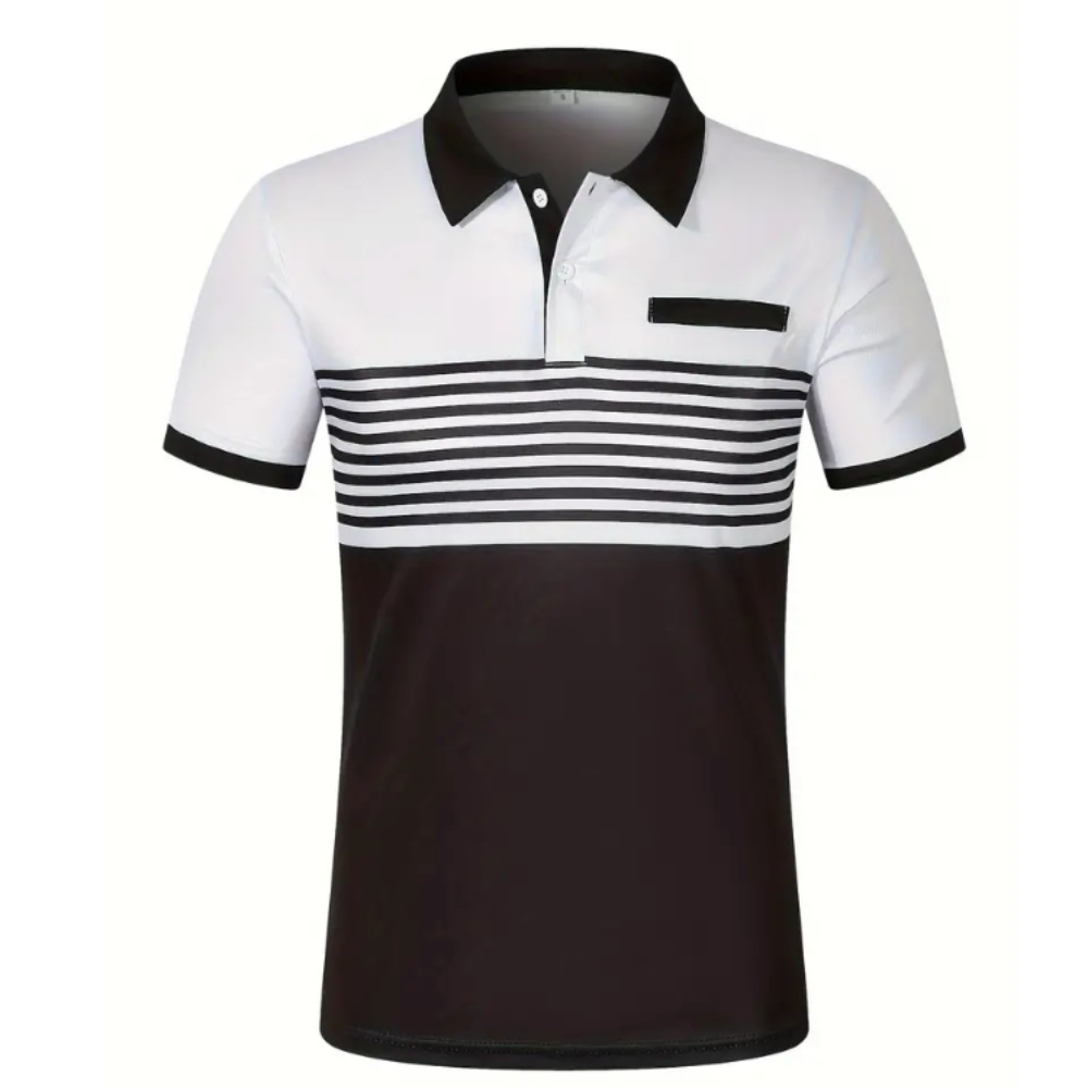 Hawke & Griffin™ - Men’s Casual Stripe Short Sleeve Polo Shirt