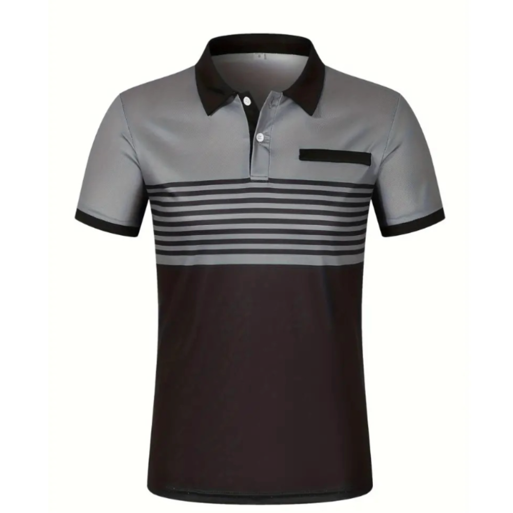 Hawke & Griffin™ - Men’s Casual Stripe Short Sleeve Polo Shirt