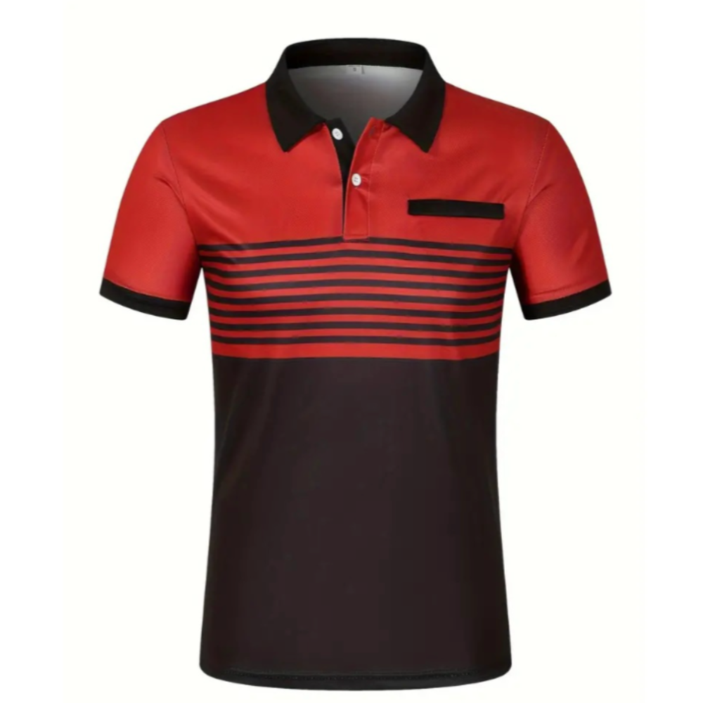 Hawke & Griffin™ - Men’s Casual Stripe Short Sleeve Polo Shirt
