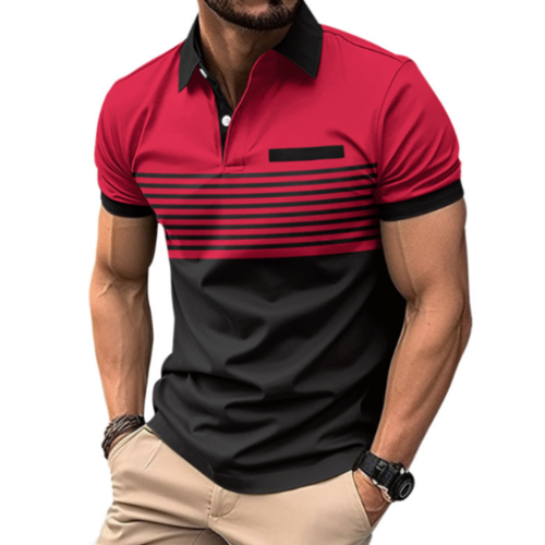Hawke & Griffin™ - Men’s Casual Stripe Short Sleeve Polo Shirt