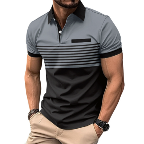 Hawke & Griffin™ - Men’s Casual Stripe Short Sleeve Polo Shirt