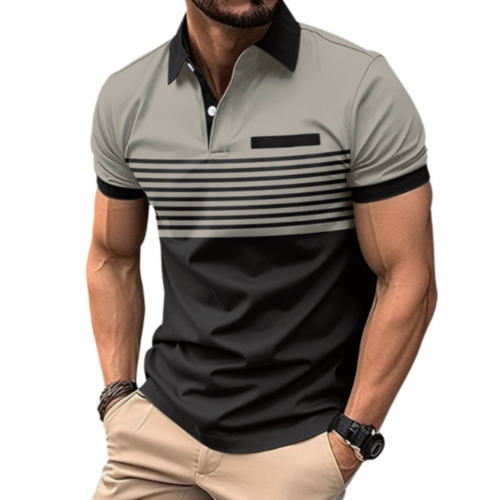 Hawke & Griffin™ - Men’s Casual Stripe Short Sleeve Polo Shirt