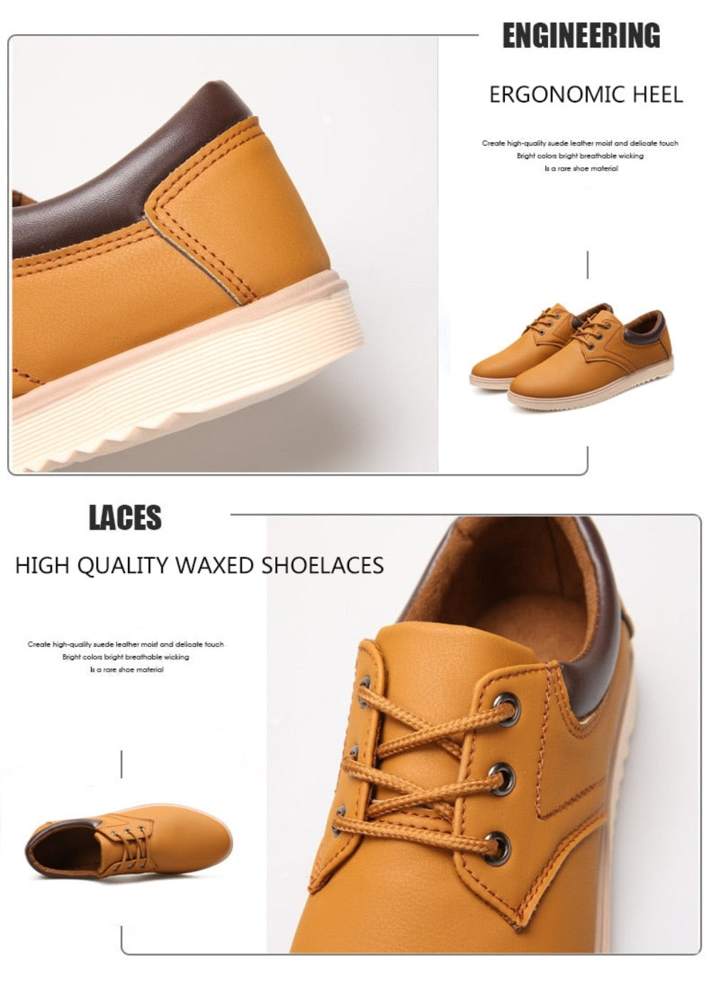 PrestigeWalk™ - Men’s Lace Up Oxford Genuine Leather Sneakers