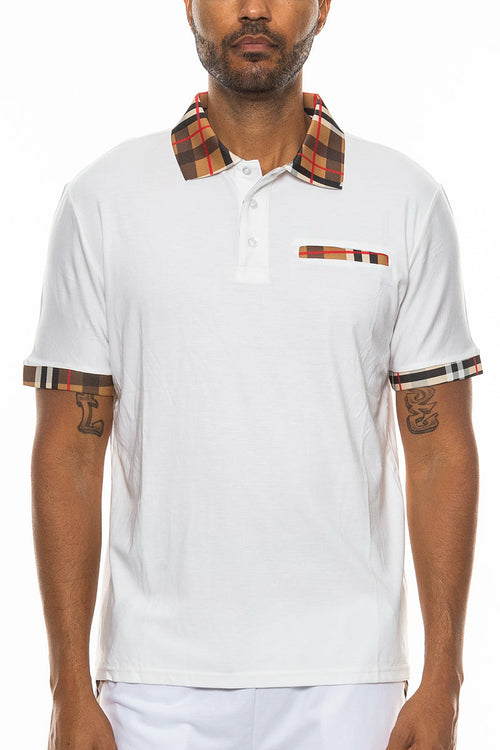 Alderstone™ - Men's Checkered Detail Polo
