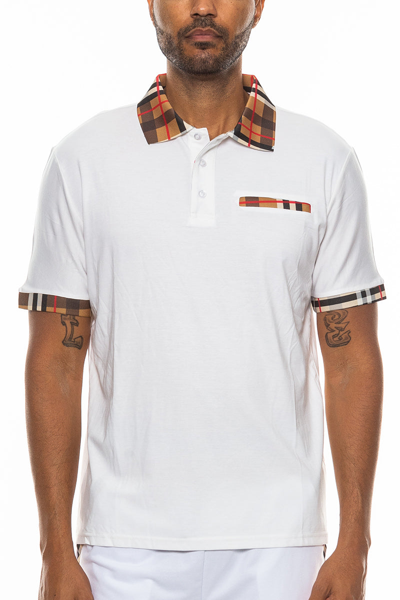 Alderstone™ - Men's Checkered Detail Polo