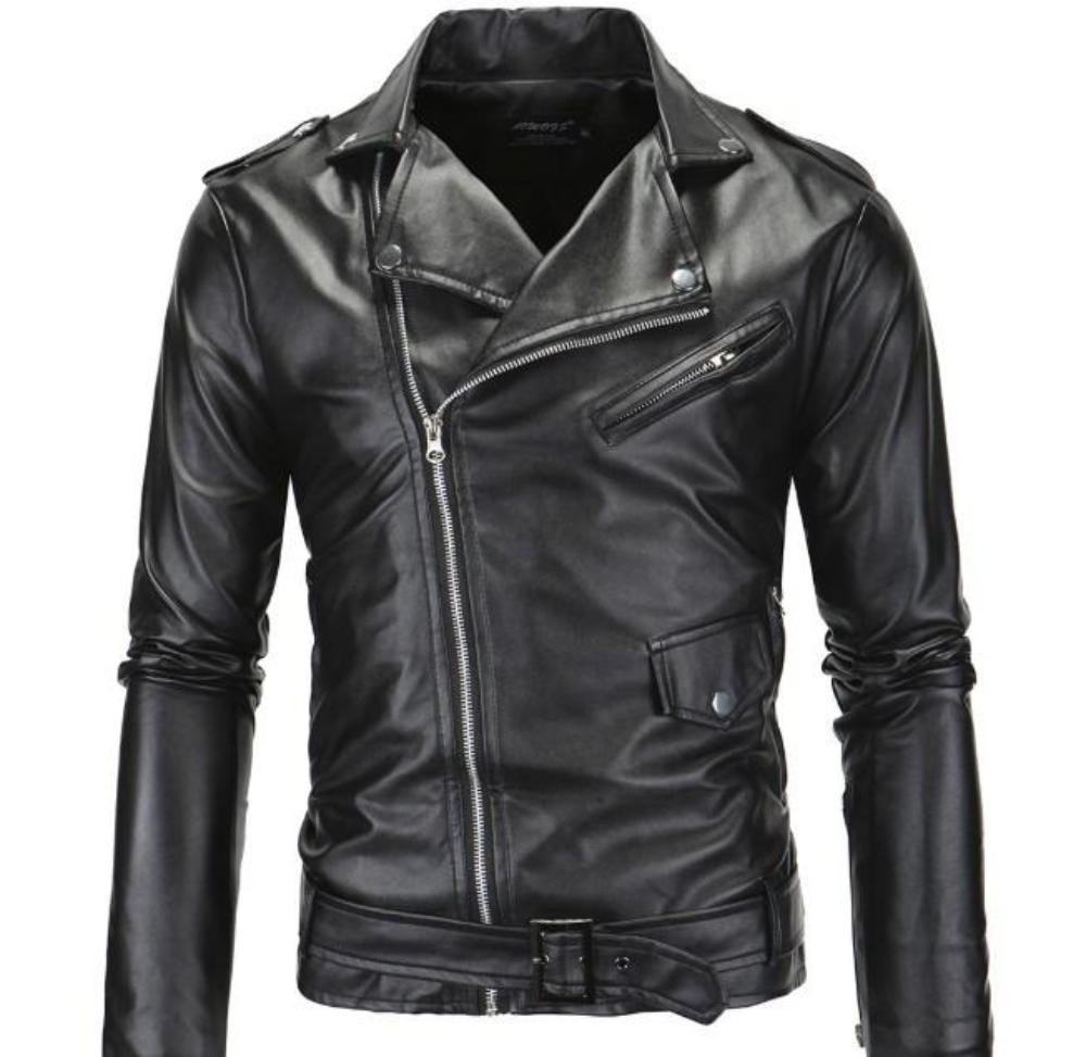 Urban Noir™ - Stealth Black Men's Faux Leather Biker Jacket.