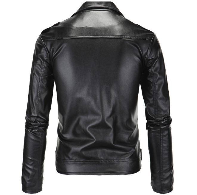 Urban Noir™ - Stealth Black Men's Faux Leather Biker Jacket.