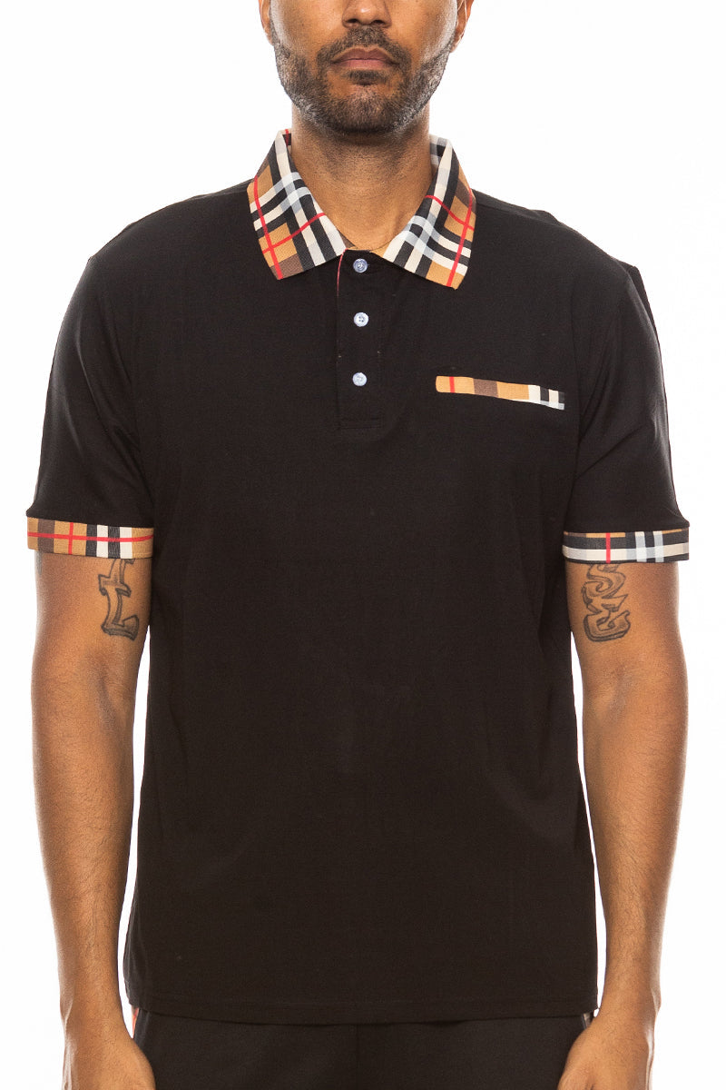 Alderstone™ - Men's Checkered Detail Polo