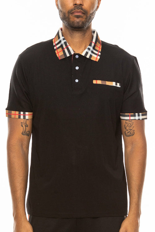 Alderstone™ - Men's Checkered Detail Polo