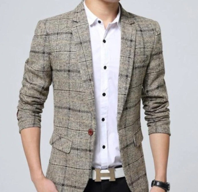 Elysian Tailor™ - Men’s Casual Plaid Blazer – Fall & Winter Collection