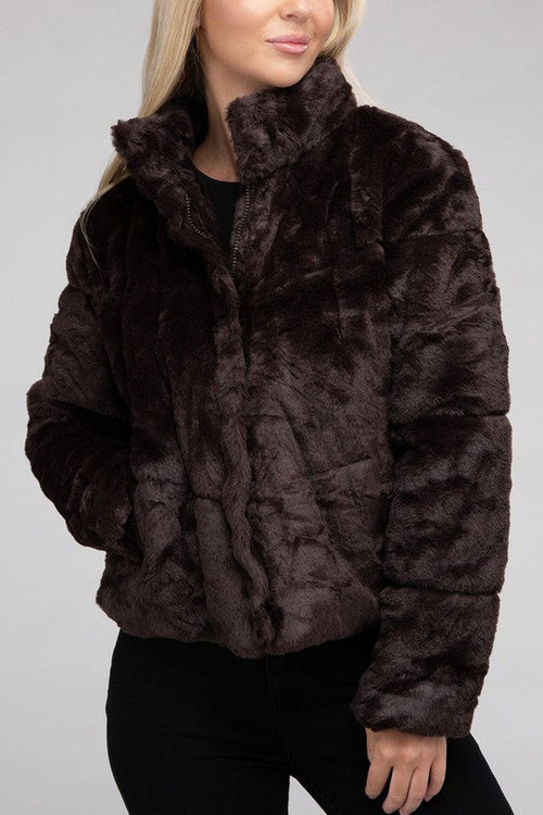 Winter Reverie™ - Women's Fluffy Zip-Up Sweater Jacket