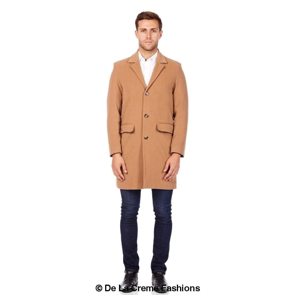 De La Creme™ - Men’s Wool Mix Single Breasted Overcoat