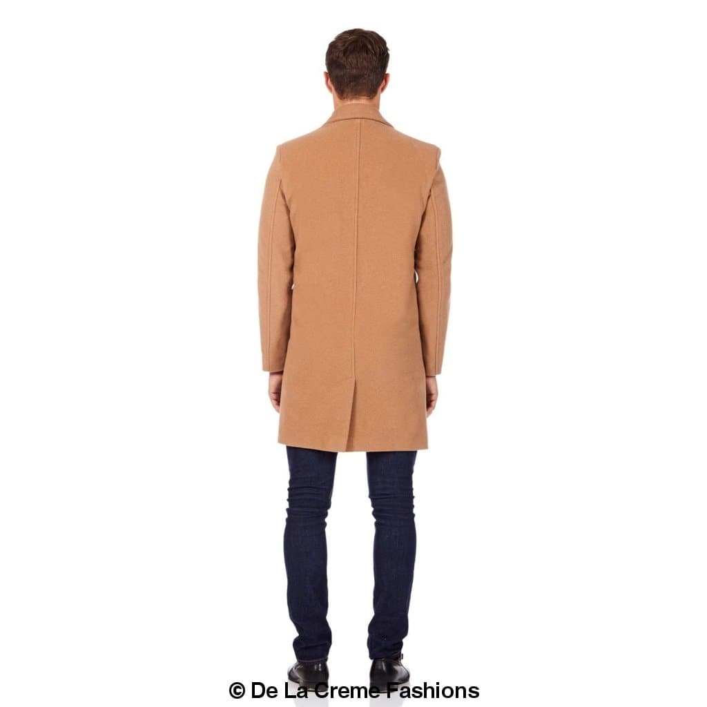 De La Creme™ - Men’s Wool Mix Single Breasted Overcoat