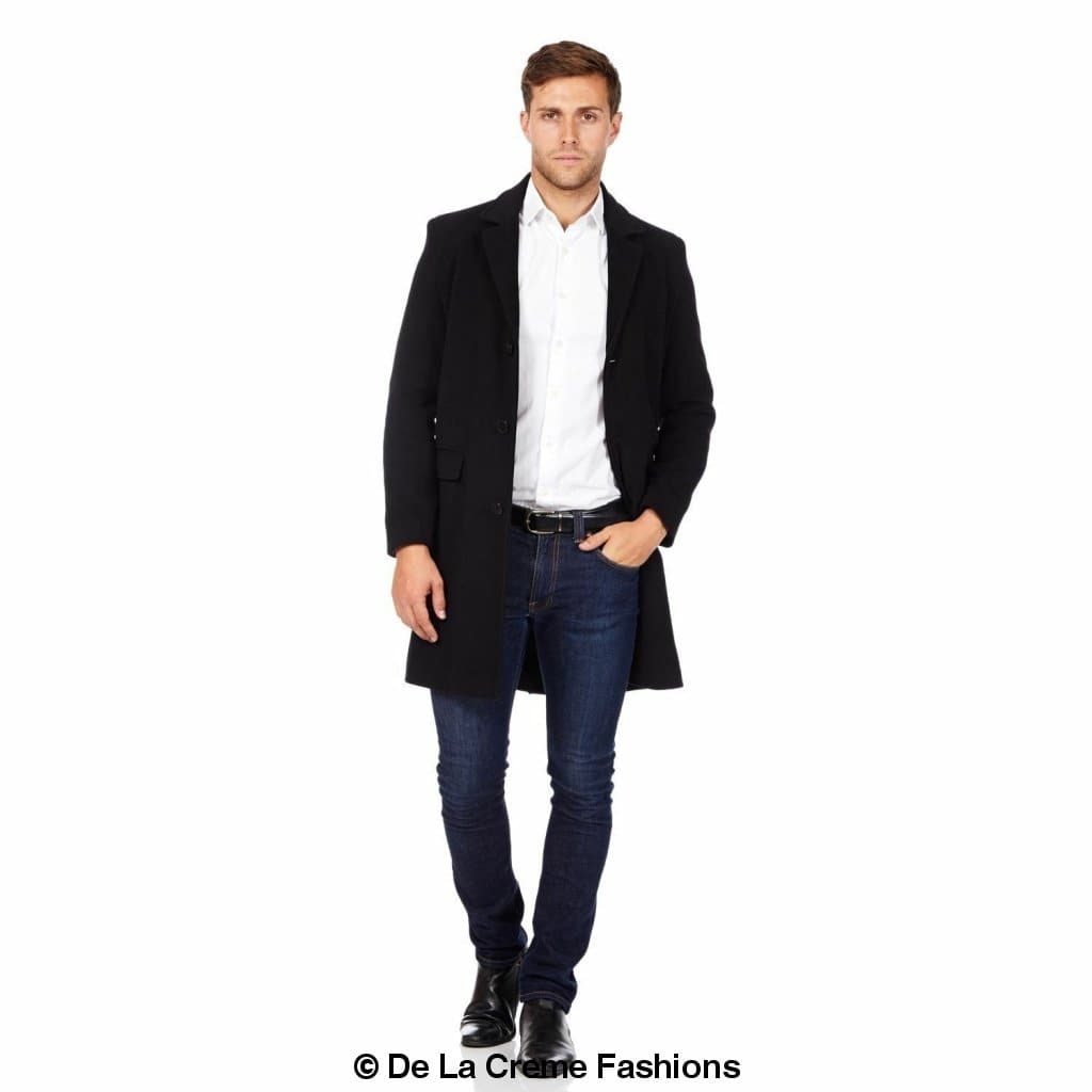 De La Creme™ - Men’s Wool Mix Single Breasted Overcoat