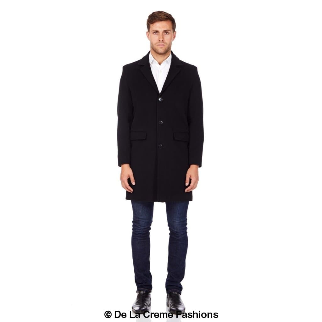 De La Creme™ - Men’s Wool Mix Single Breasted Overcoat
