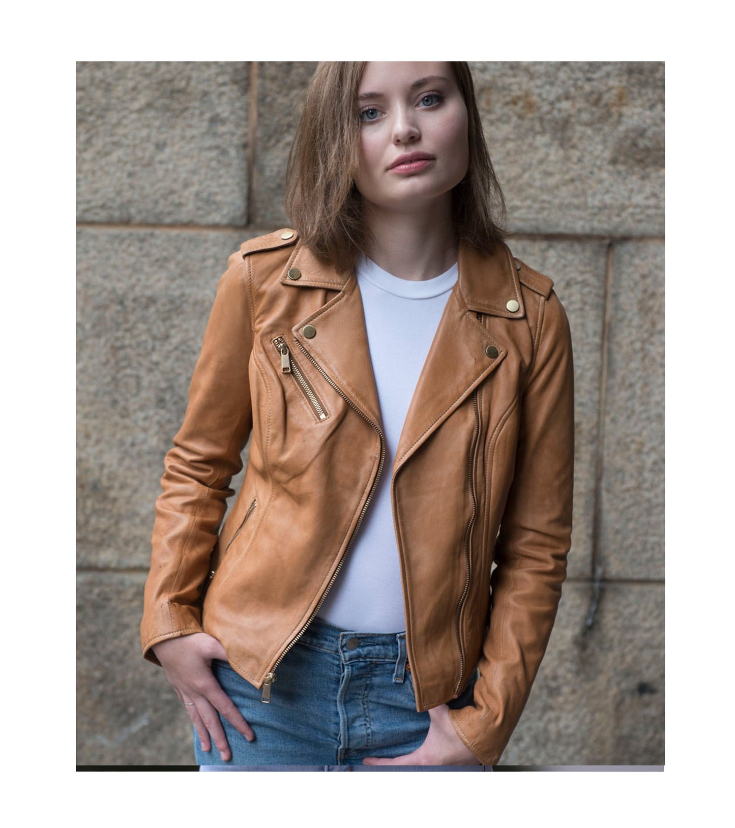 Rider's Edge™ - Women's 100% Real Lambskin Leather Biker Jacket