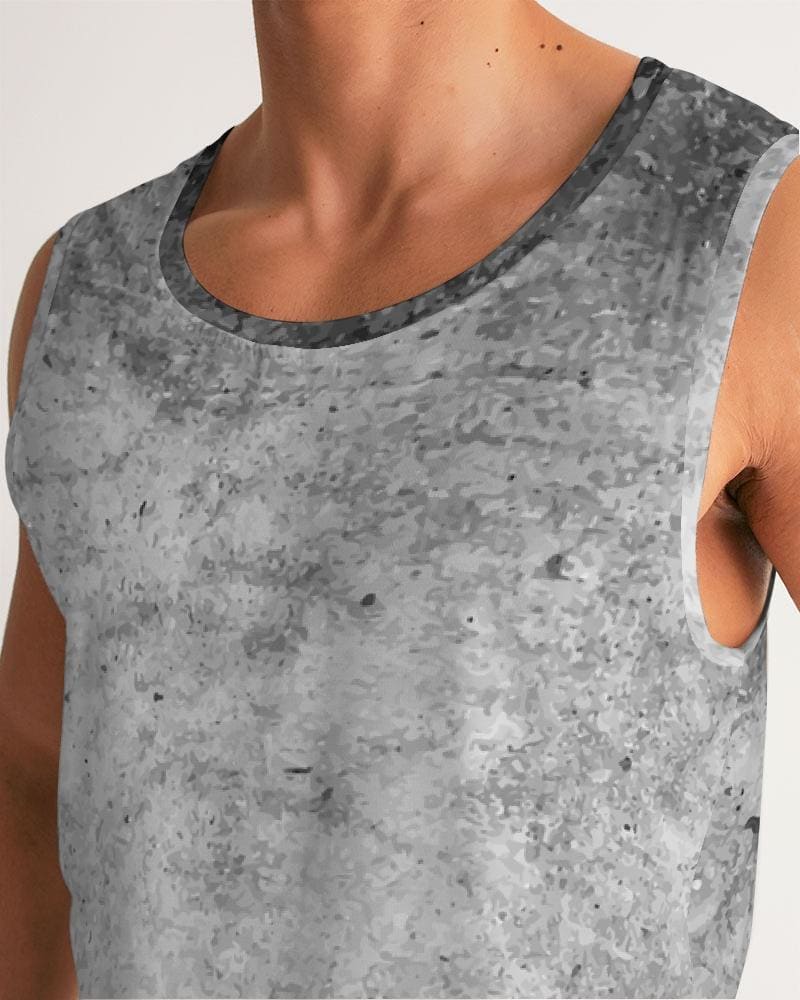 PinnacleGear™ - Men's Graphic Tank Top, Black & Gray Grunge Print