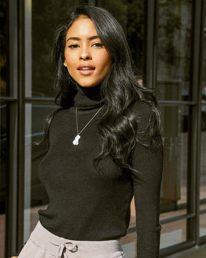 Ivory Ember™ - Geneva Turtleneck Wool Sweater