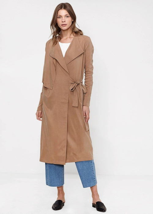 Carlyn Coats™ - Women's Wrap Sand Brown Trench Coat