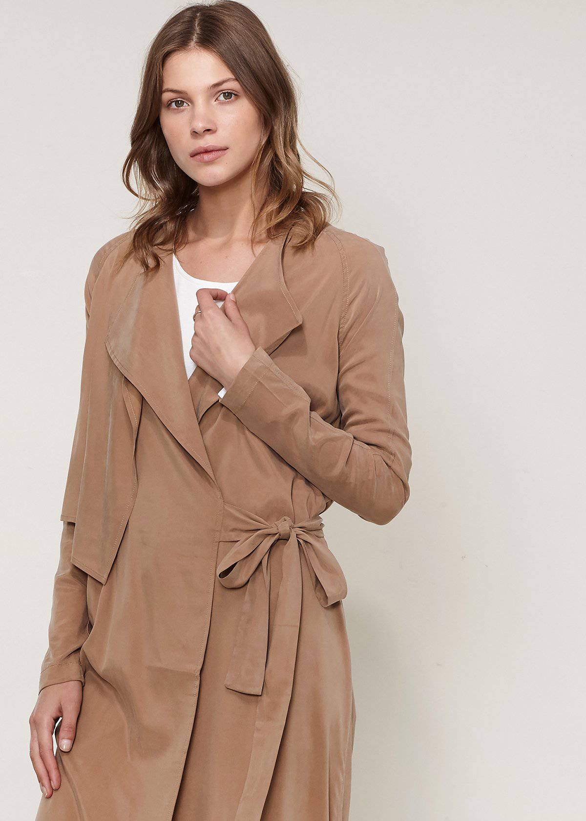 Carlyn Coats™ - Women's Wrap Sand Brown Trench Coat