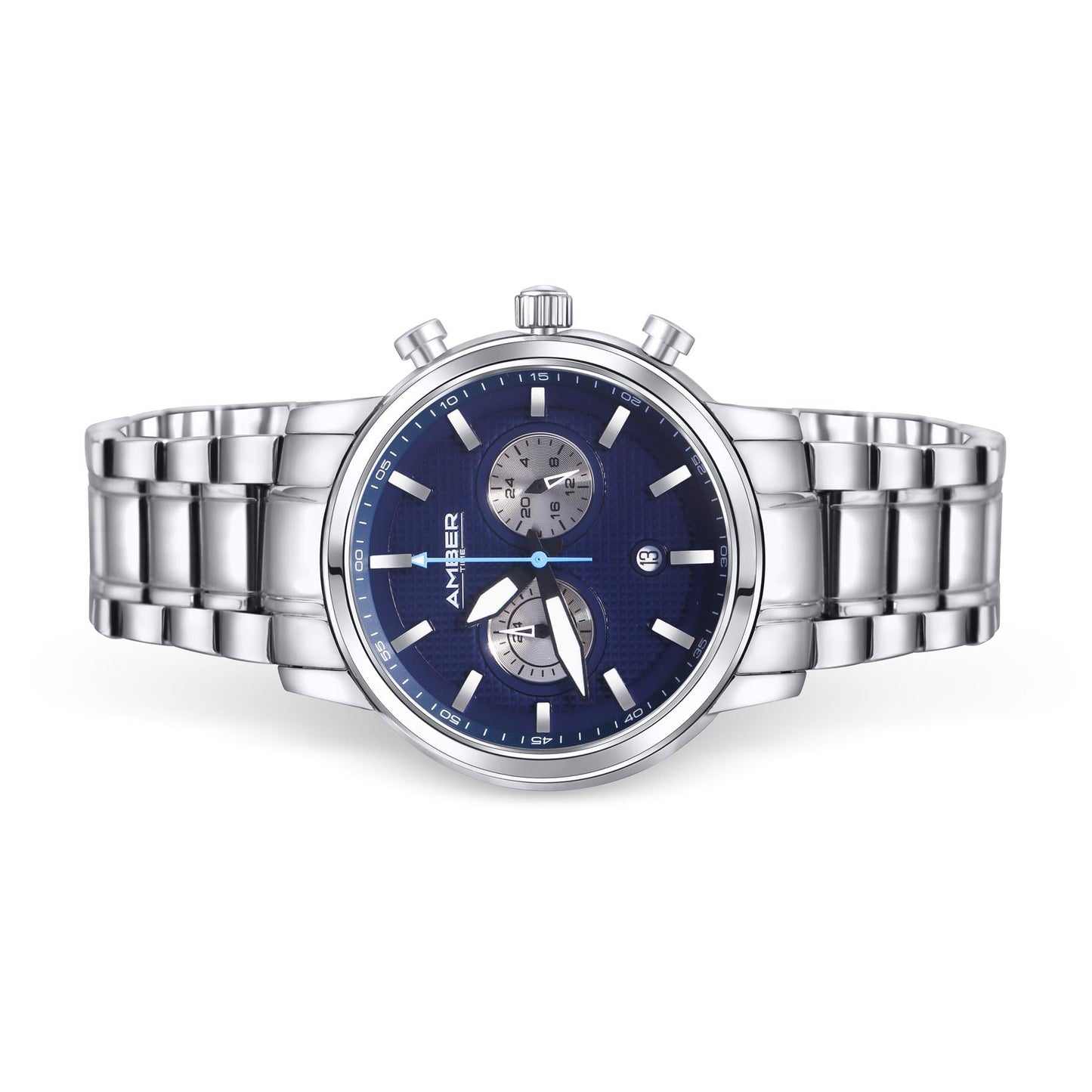 Amber Time™ - Men's Quartz Chronograph Watch with Stainless Steel Band
