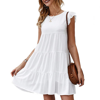 EleganceFlow™  - Womens Flowy Dress with Cap Sleeves