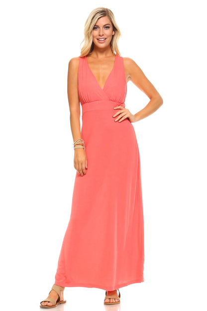 EleganceFlow™ - Women's Halter Maxi Dress with Cross Back Straps