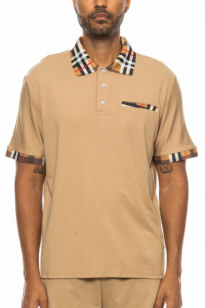 Alderstone™ - Men's Checkered Detail Polo