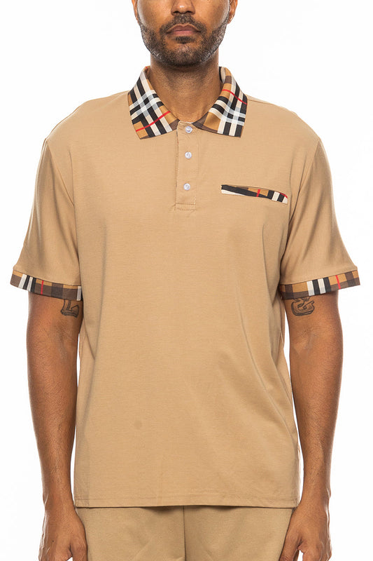 Alderstone™ - Men's Checkered Detail Polo