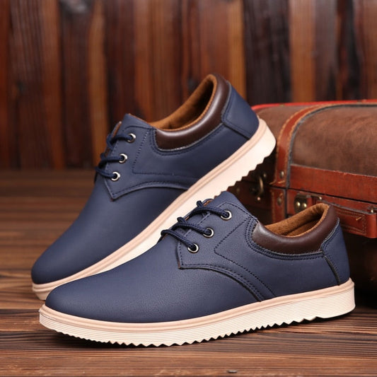 PrestigeWalk™ - Men’s Lace Up Oxford Genuine Leather Sneakers