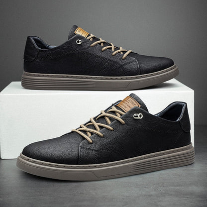 PrestigeWalk™ - Men’s Lace Up Oxford Genuine Leather Sneakers