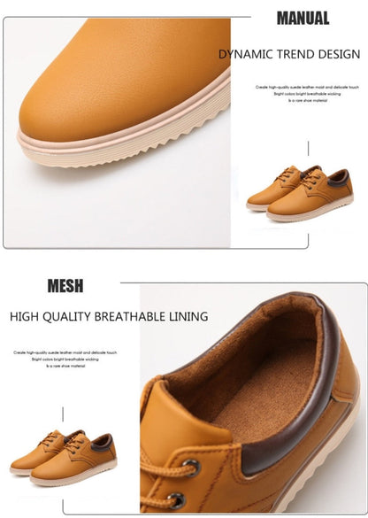 PrestigeWalk™ - Men’s Lace Up Oxford Genuine Leather Sneakers